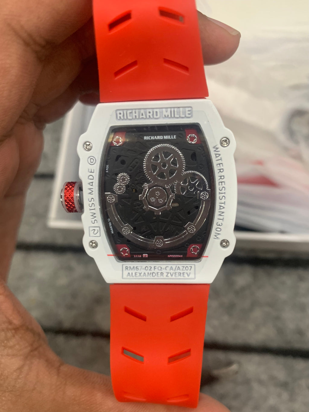 RM 67 Slim Edition Red Straps Limited Editon - White Dial